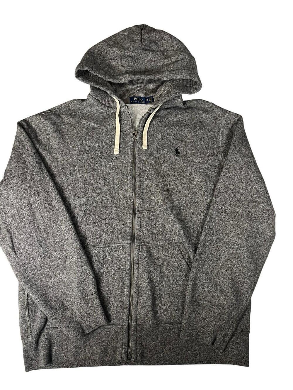 Polo By Ralph Lauren Men’s XL Grey Zip Up Thermal Fleece Hoodie - Picture 2 of 6